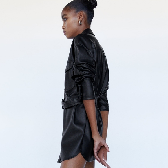 ZARA | Bloggers Fave Belted Faux Leather Shirt - Picture 15 of 15
